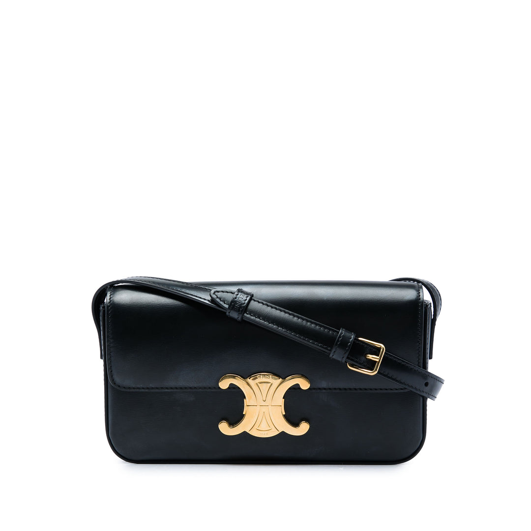 Celine brillant Triomphe Claude Sac Cuir de veau Noir – vue principale – GABY PARIS