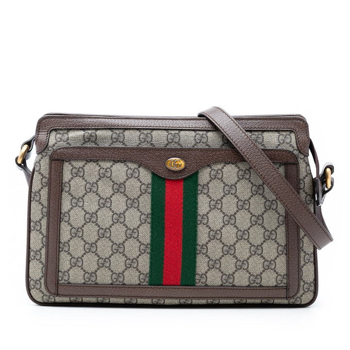 Gucci Medium GG Supreme Web Ophidia Sac porté croisé