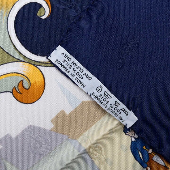 Hermès Carré Orgauphone et Autres Mecaniques 90 Bleu – vue 5 – GABY PARIS
