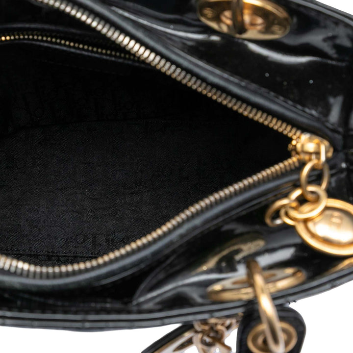 Dior Medium Cuir verni Cannage Lady Dior