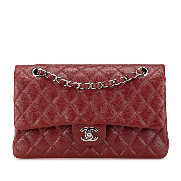 Medium Classic Caviar Double Flap Red - Gaby Paris