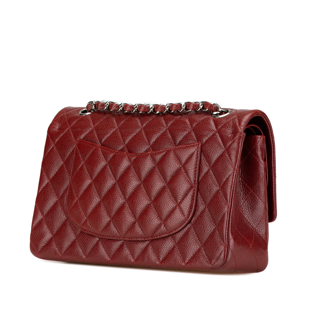 Medium Classic Caviar Double Flap Red - Gaby Paris