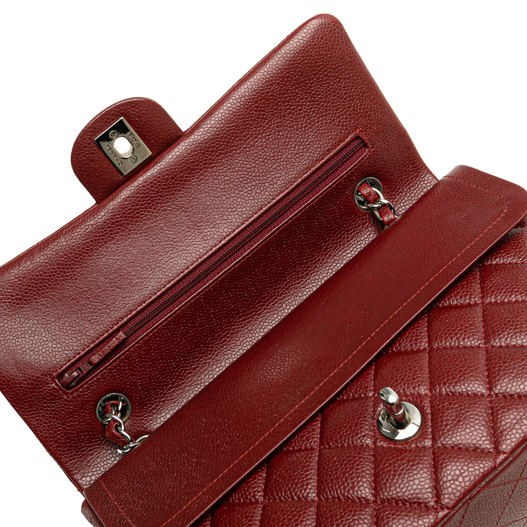 Medium Classic Caviar Double Flap Red - Gaby Paris