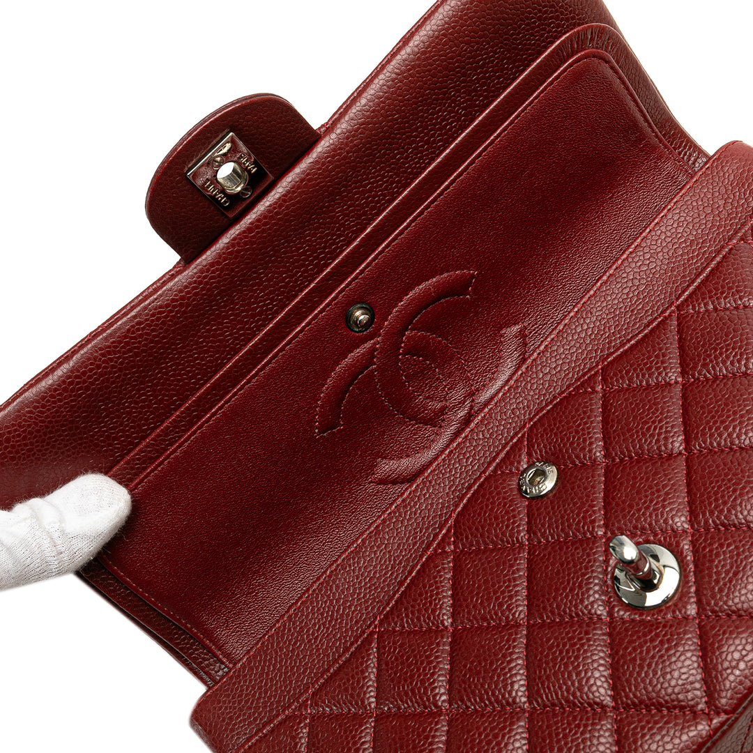 Medium Classic Caviar Double Flap Red - Gaby Paris