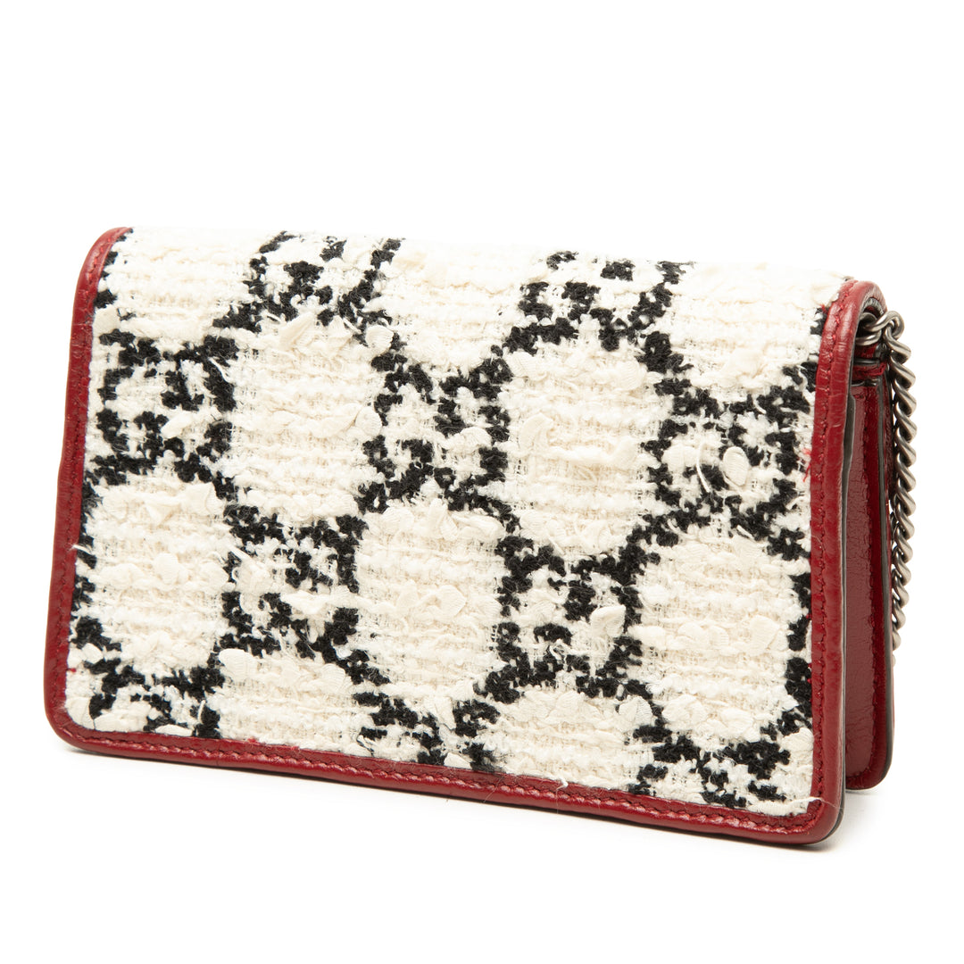 Gucci GG Dionysus Sac Mini Tweed Blanc – vue 2 – GABY PARIS