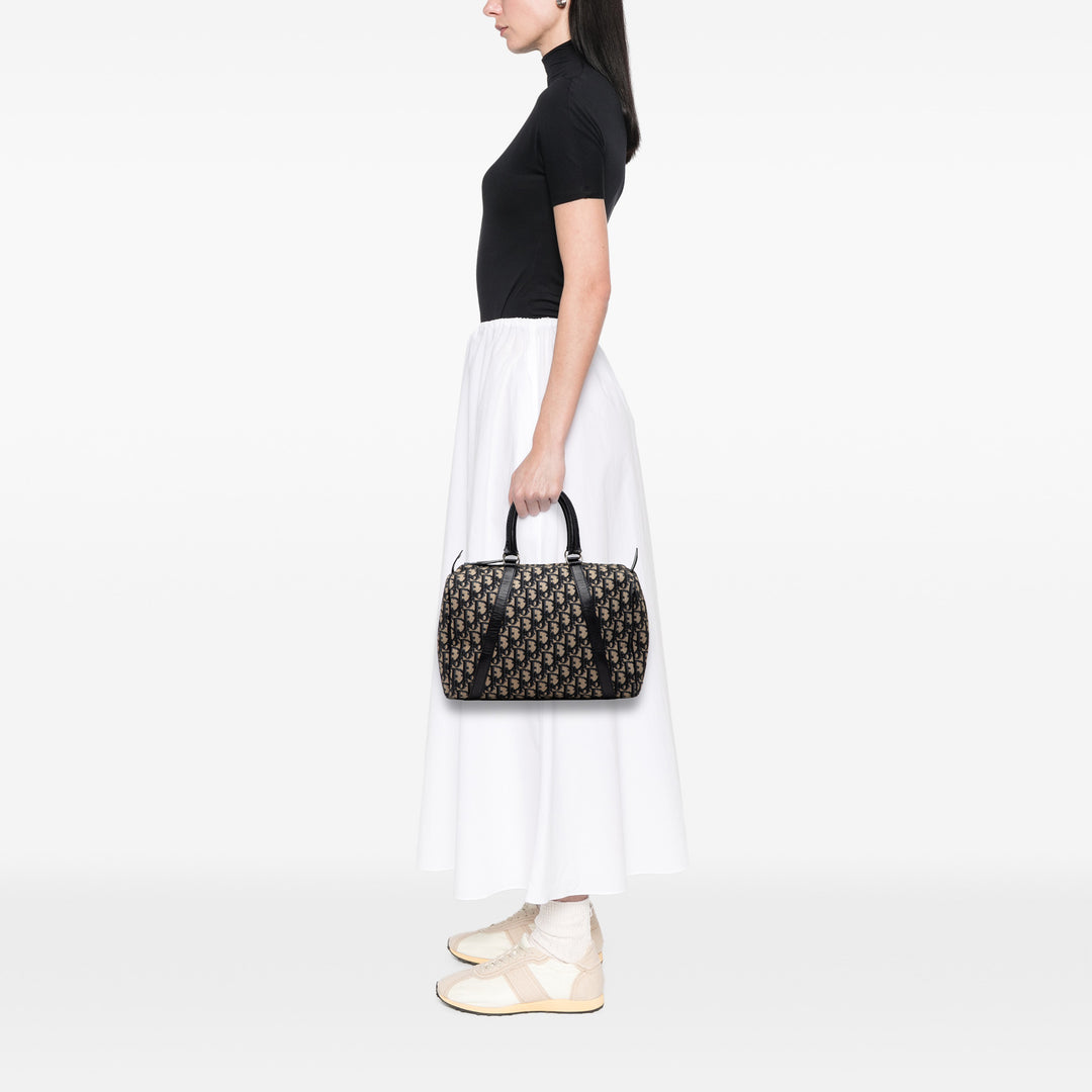 Dior Diorissimo Trotter Toile Boston Bag Bleu