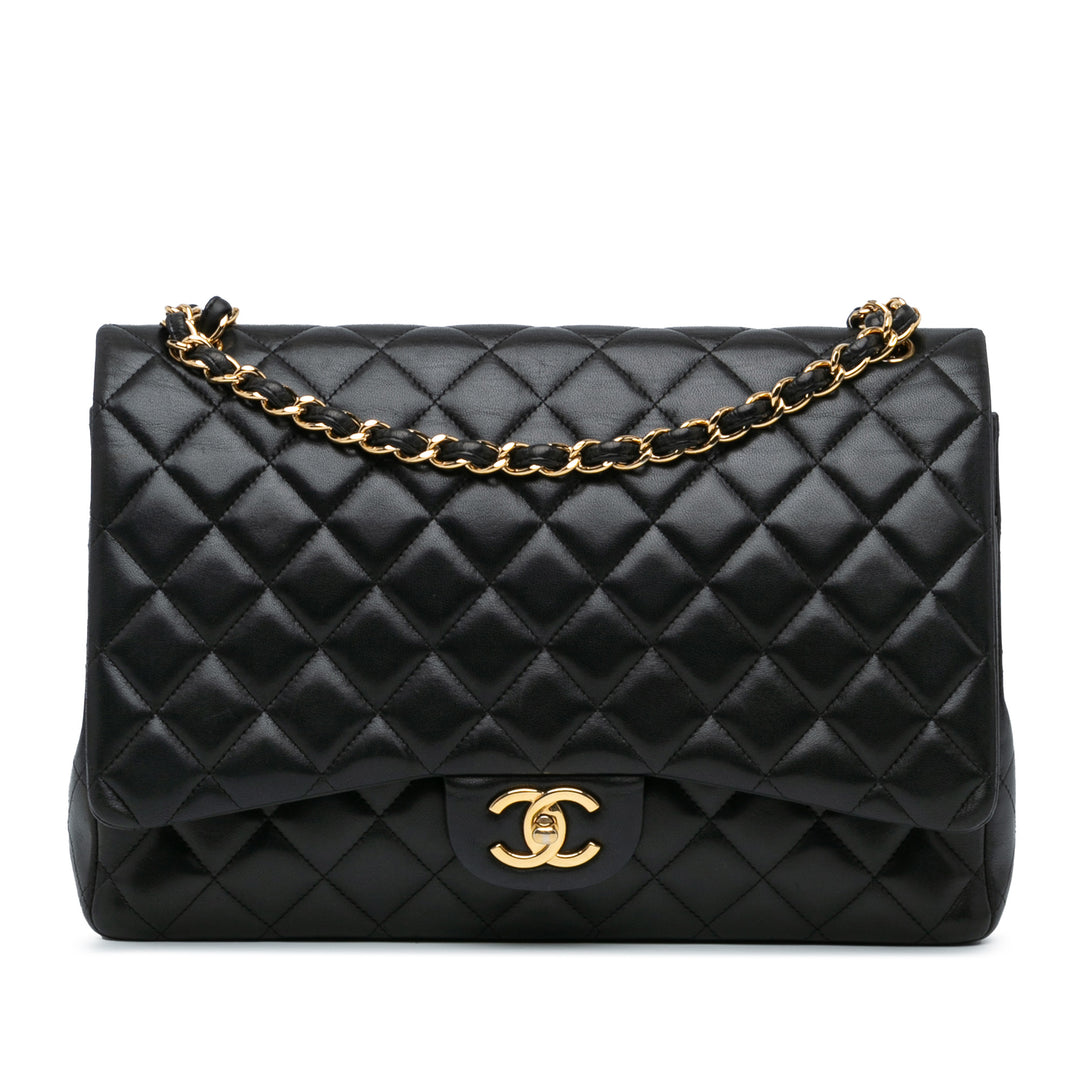 Chanel Maxi Classic Lambskin Double Flap Black - GABY PARIS