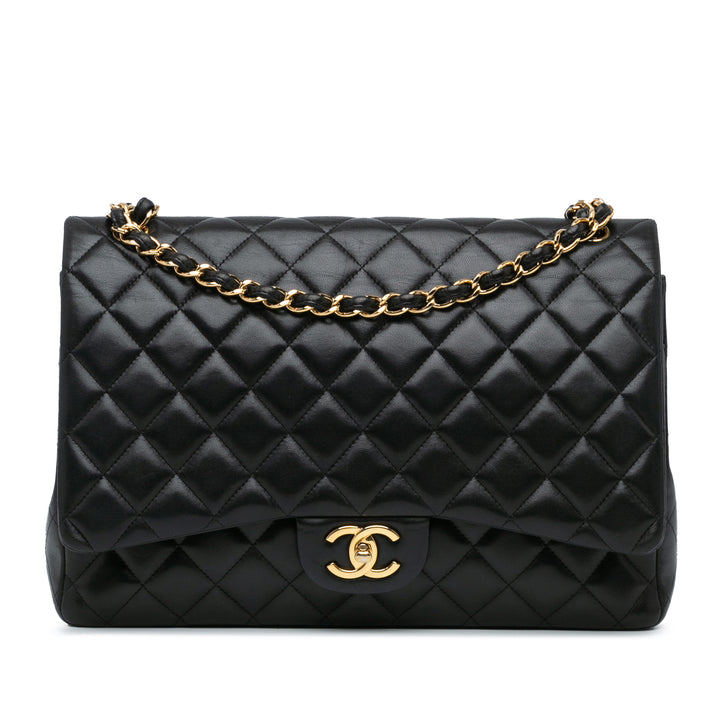 Chanel Maxi Classic Lambskin Double Flap Black - GABY PARIS