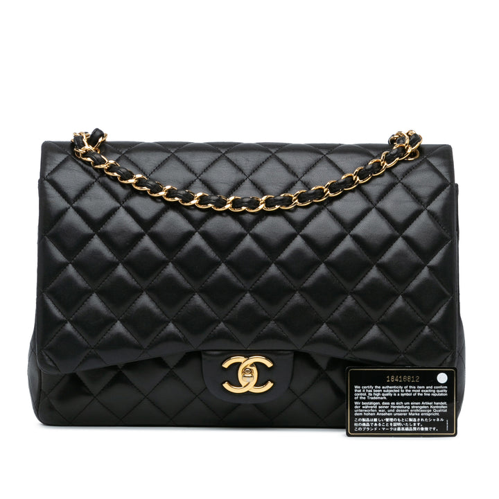 Chanel Maxi Classic Lambskin Double Flap Black - GABY PARIS