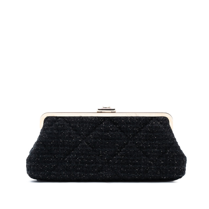 Chanel Matelassé Tweed Kisslock Pochette