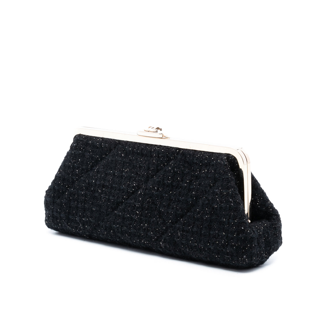 Chanel Matelassé Tweed Kisslock Pochette