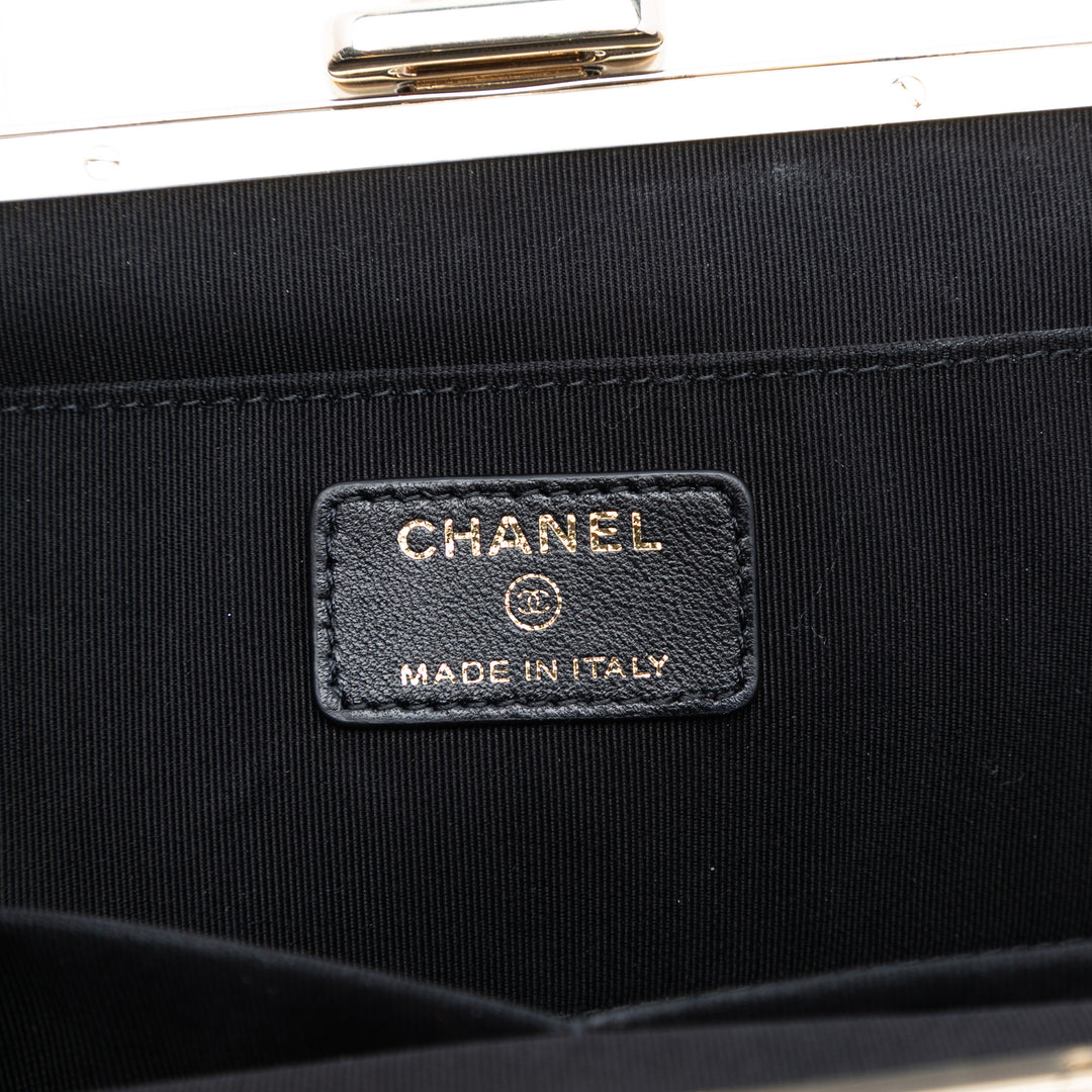 Chanel Matelassé Tweed Kisslock Pochette