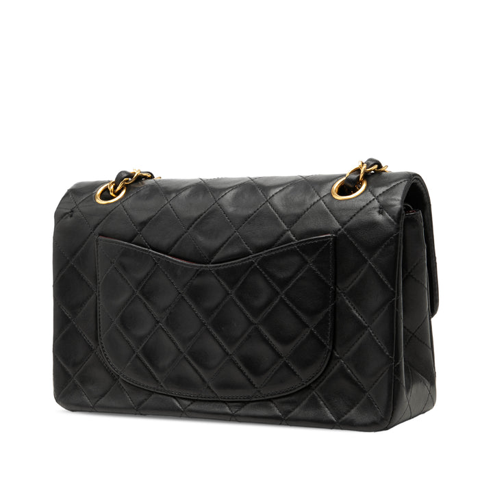 Classic Double rabat Petit Cuir d'agneau Noir