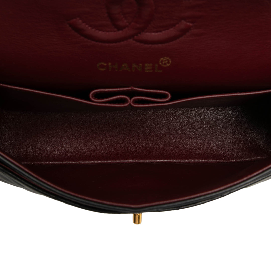 Classic Double rabat Petit Cuir d'agneau Noir