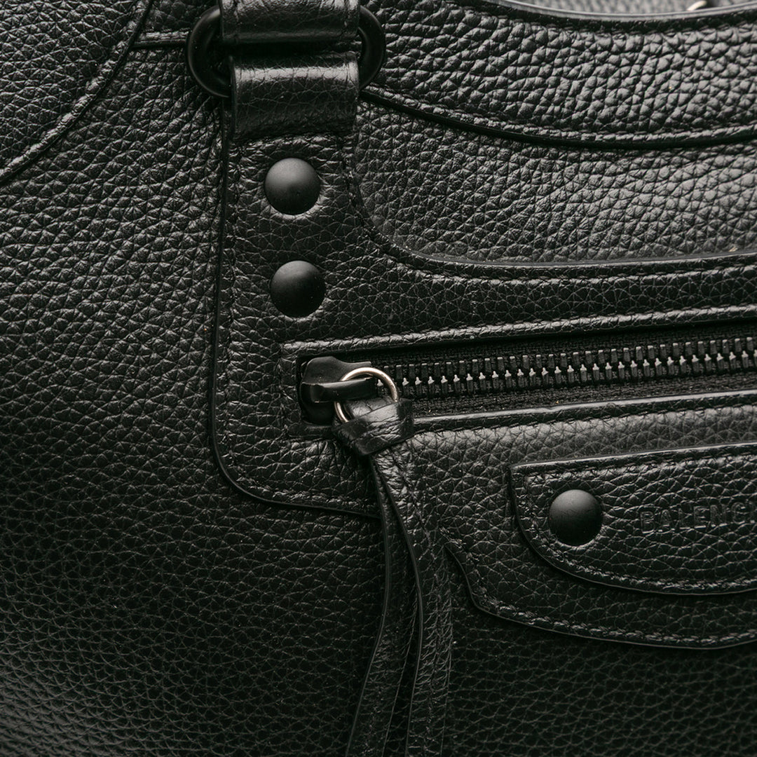 Balenciaga Medium Grained Cuir de veau Neo Classic City Sac cartable Noir
