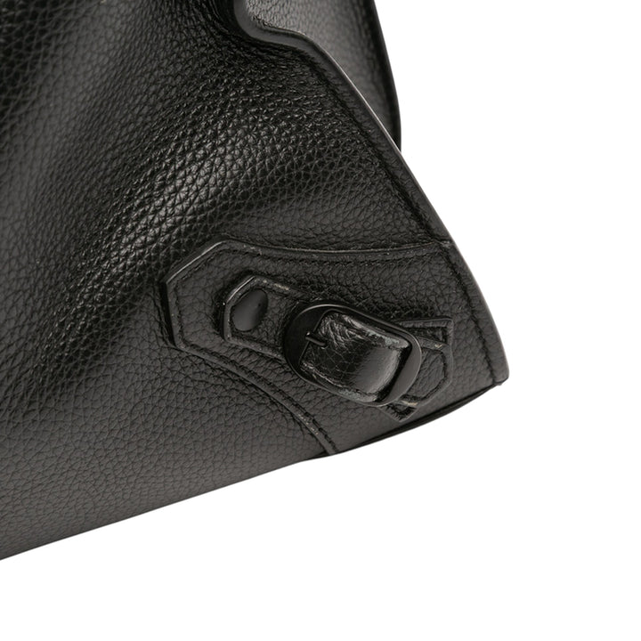 Balenciaga Medium Grained Cuir de veau Neo Classic City Sac cartable Noir