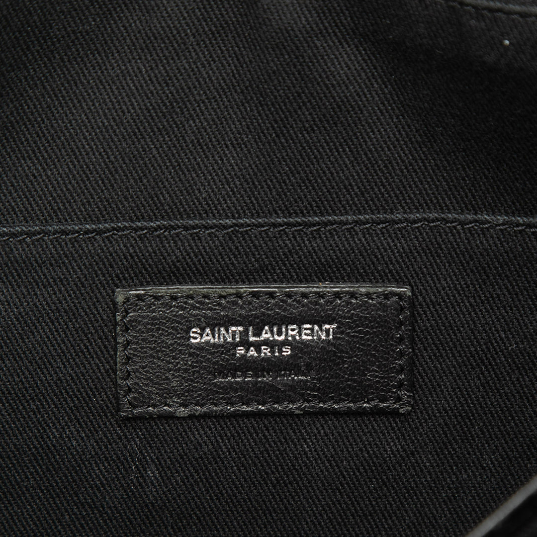 Saint Laurent Croc embossé Sac de Jour Souple Zippé North South Cabas Noir – vue 5 – GABY PARIS