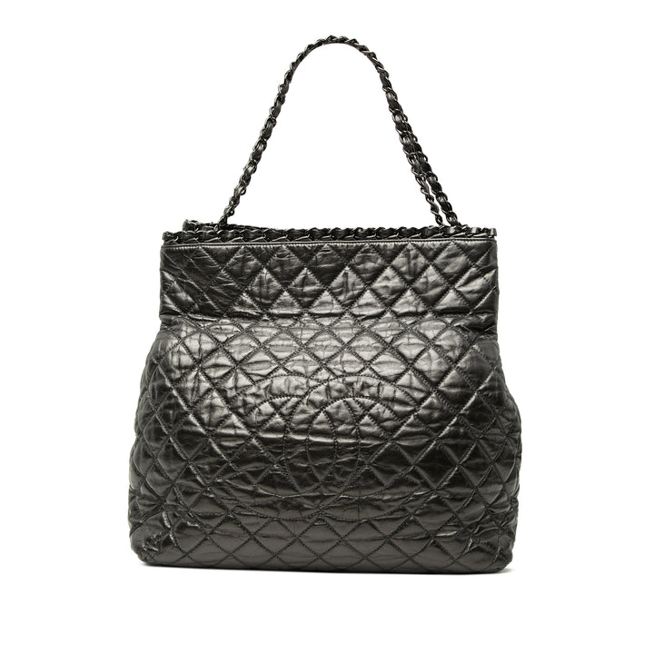 Chanel Glacé Matelassé Chaîne Me Cabas Grand Cuir de veau