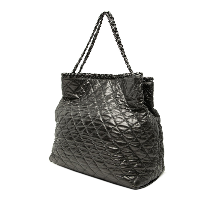Chanel Glacé Matelassé Chaîne Me Cabas Grand Cuir de veau