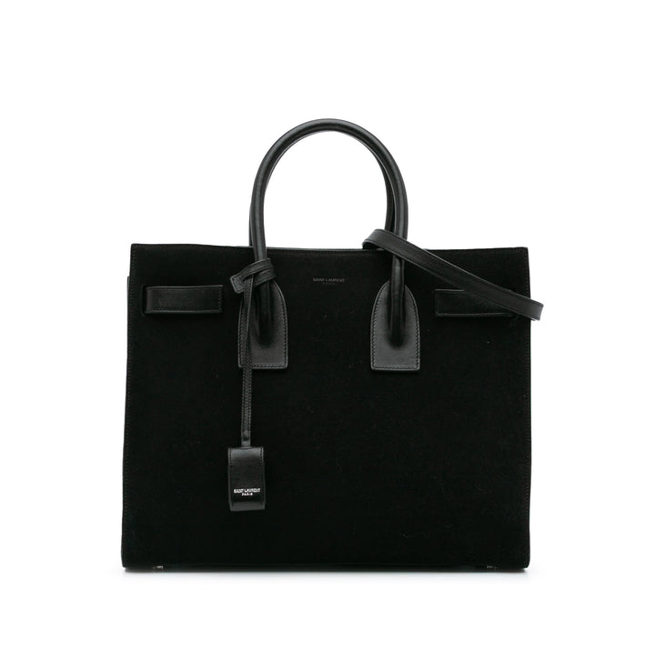 Small Suede Sac De Jour Satchel Black - Gaby Paris