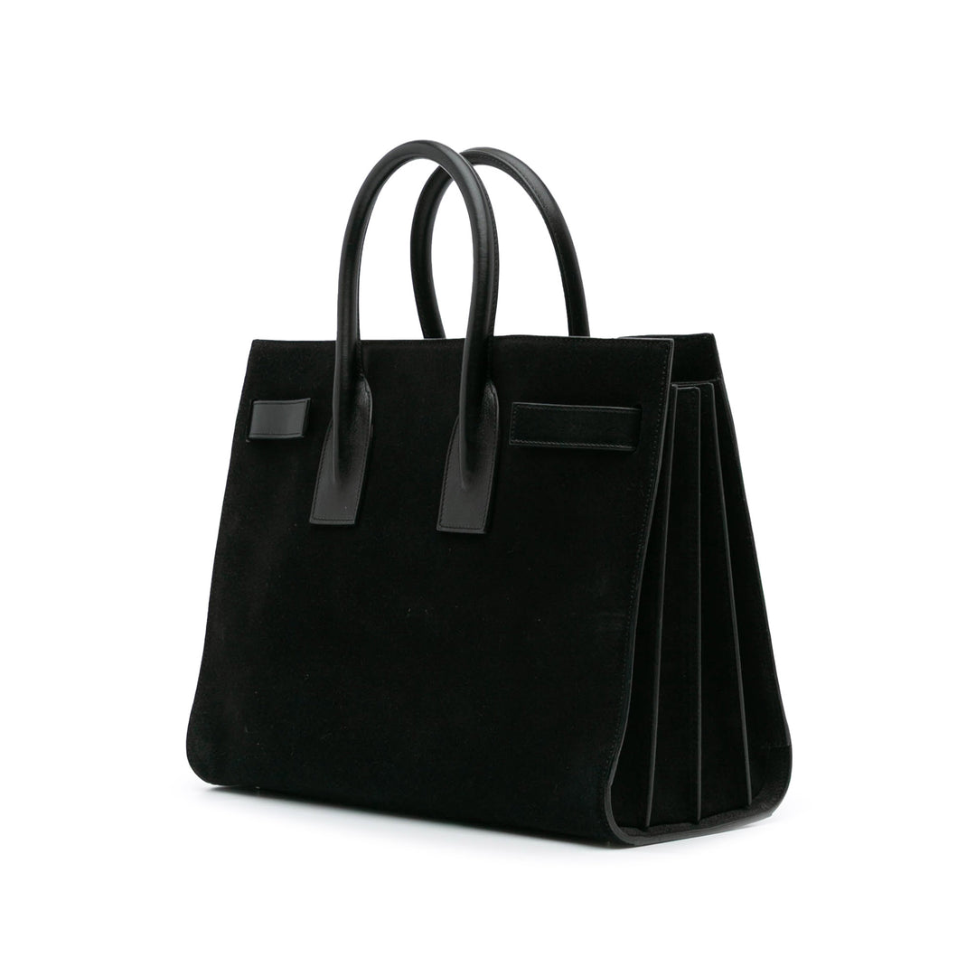 Small Suede Sac De Jour Satchel Black - Gaby Paris