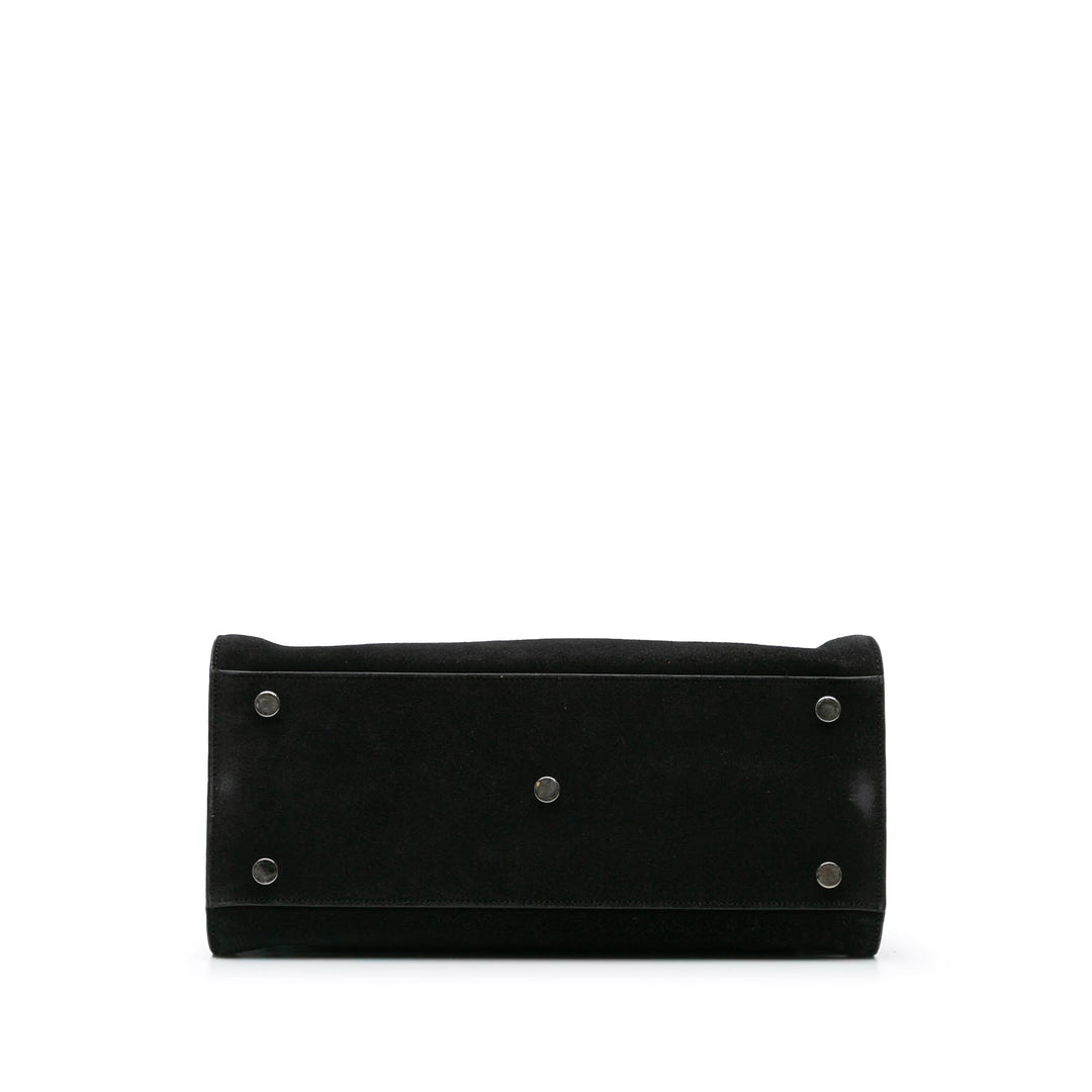 Small Suede Sac De Jour Satchel Black - Gaby Paris
