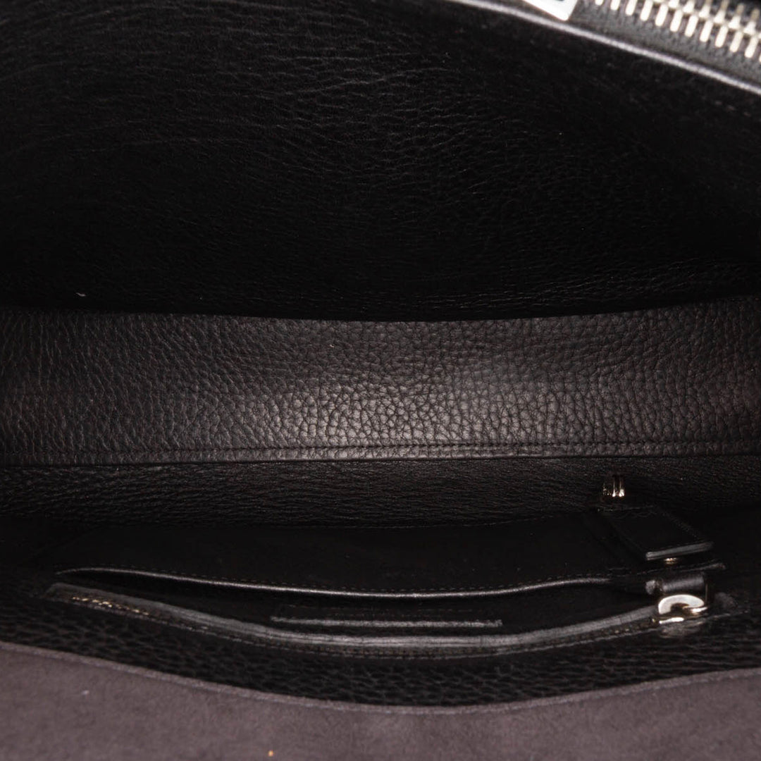 Small Suede Sac De Jour Satchel Black - Gaby Paris