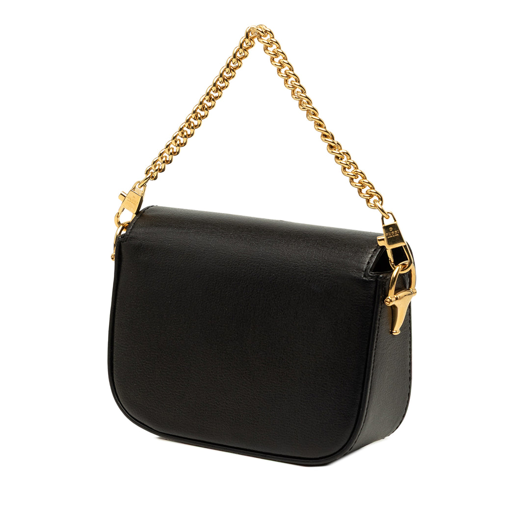 Gucci Sac à main Web Horsebit 1955 Mini Cuir de veau Noir – vue 2 – GABY PARIS