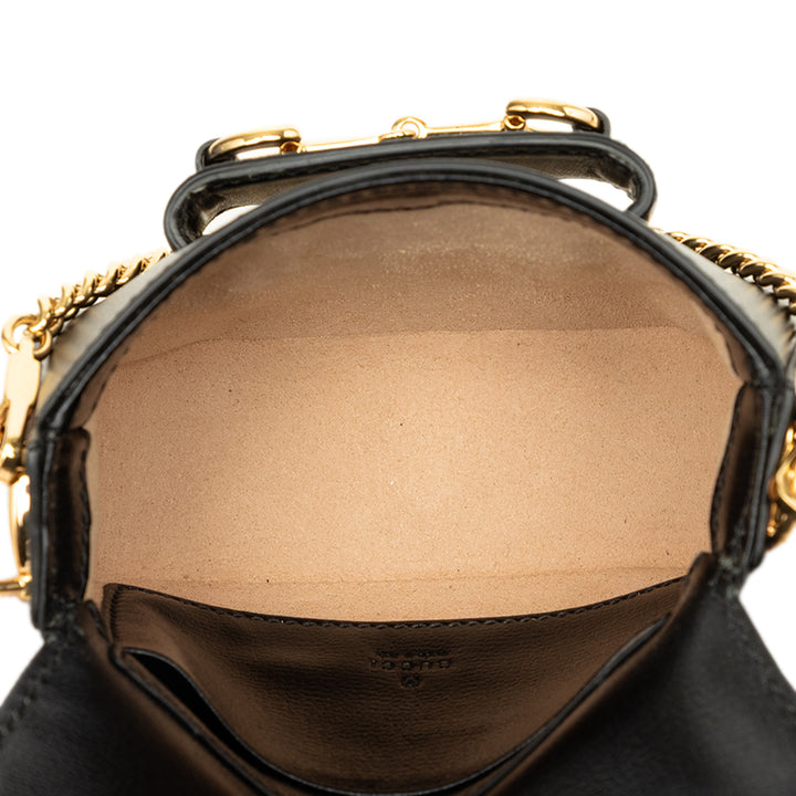 Gucci Sac à main Web Horsebit 1955 Mini Cuir de veau Noir – vue 4 – GABY PARIS