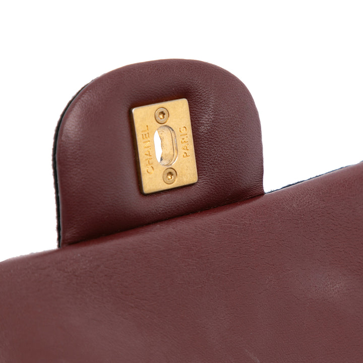 Paris Hamburg Mini Rectangular Classic Wool Coco Sailor Charms Double Flap Black - Gaby Paris