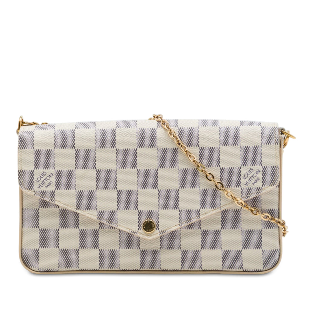 Pochette Felicie Damier Azur Blanc
