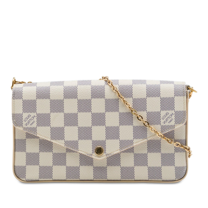 Pochette Felicie Damier Azur Blanc