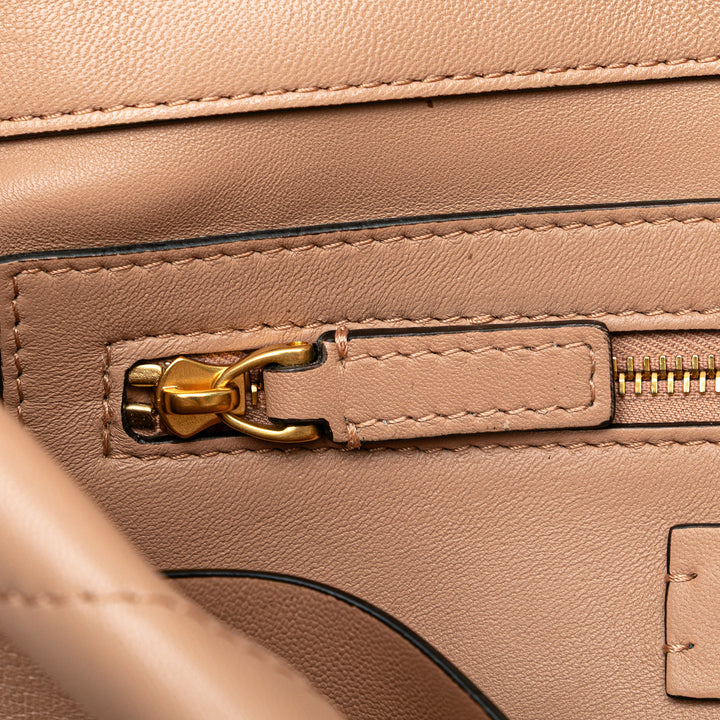 Large Nappa Roman Stud Satchel Pink - Gaby Paris