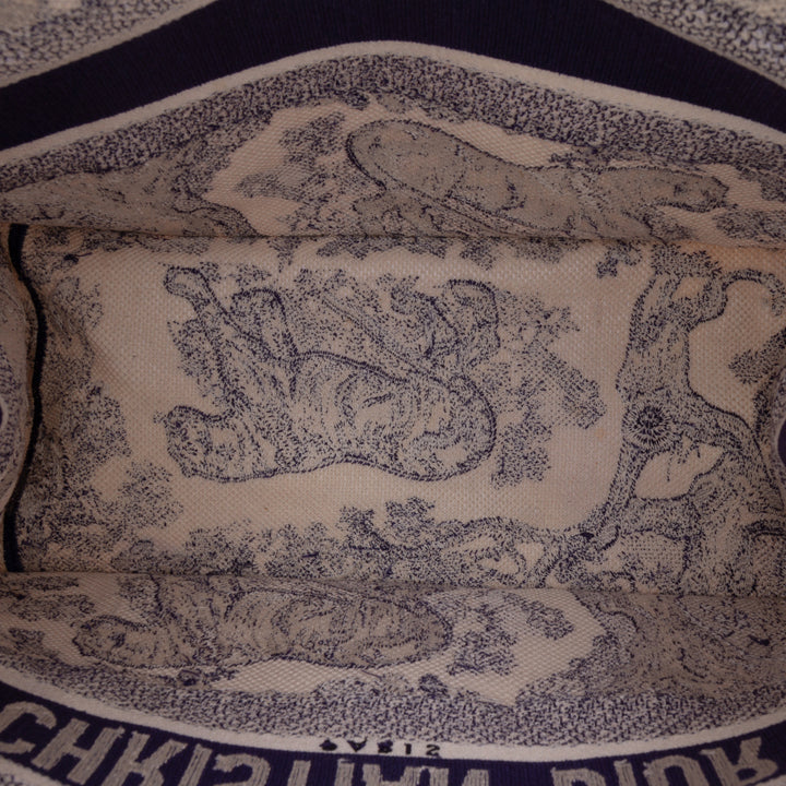 Dior Book Tote brodé Dioriviera De Jouy Moyen Bleu