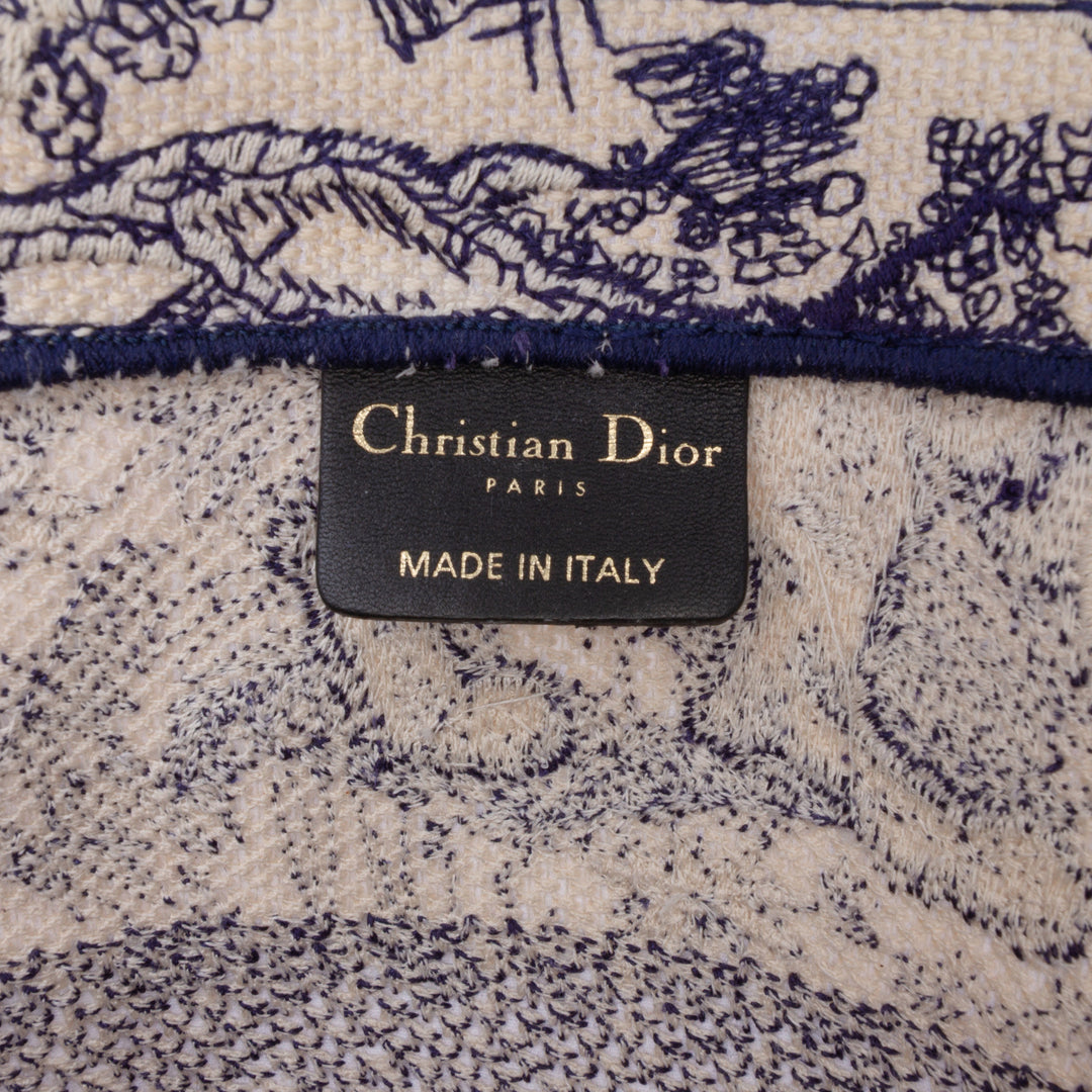 Dior Book Tote brodé Dioriviera De Jouy Moyen Bleu