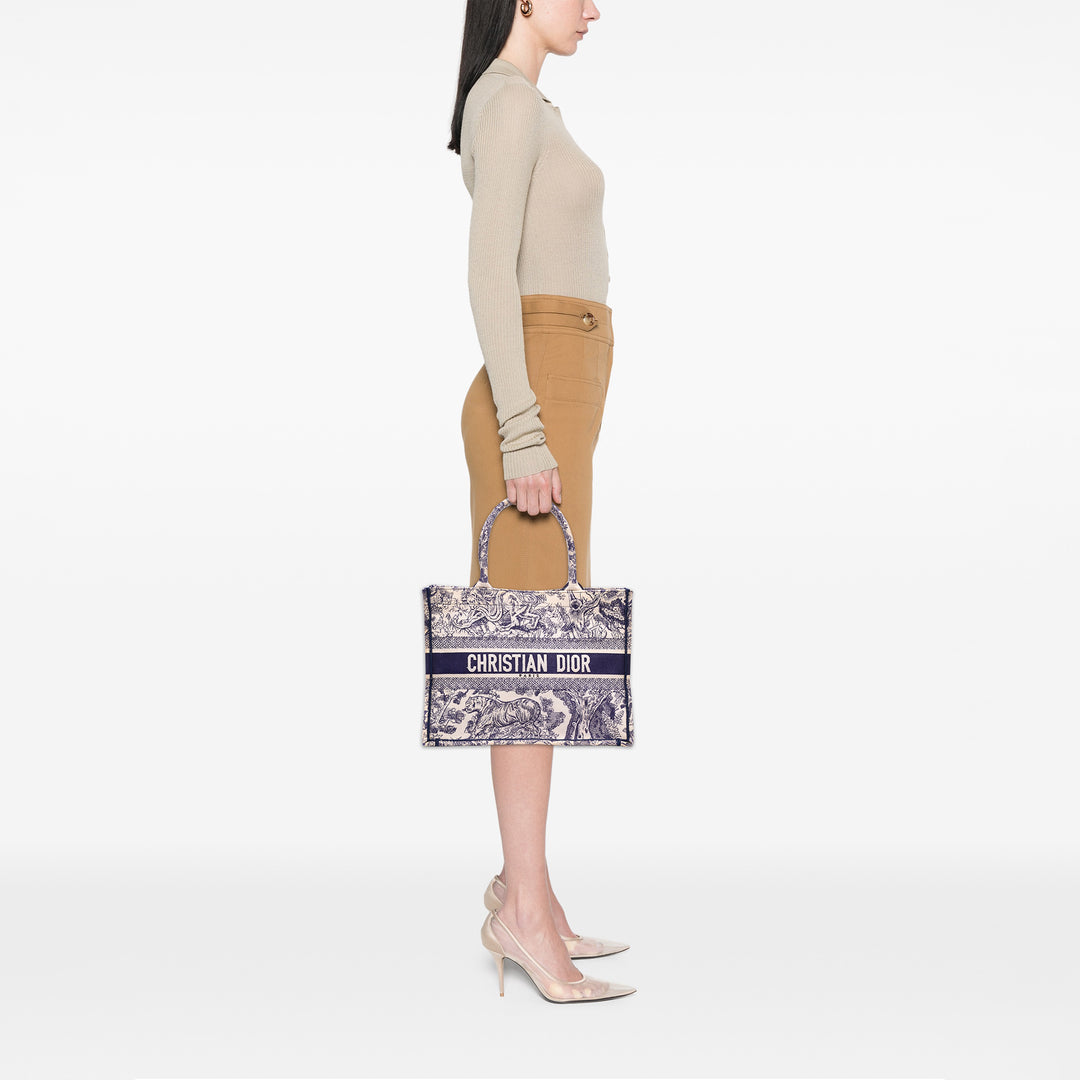 Dior Book Tote brodé Dioriviera De Jouy Moyen Bleu