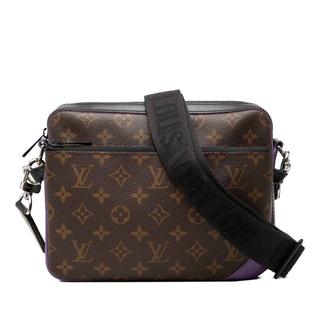 Macassar Trio Messenger Monogram Marron
