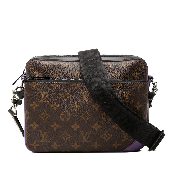 Macassar Trio Messenger Monogram Marron