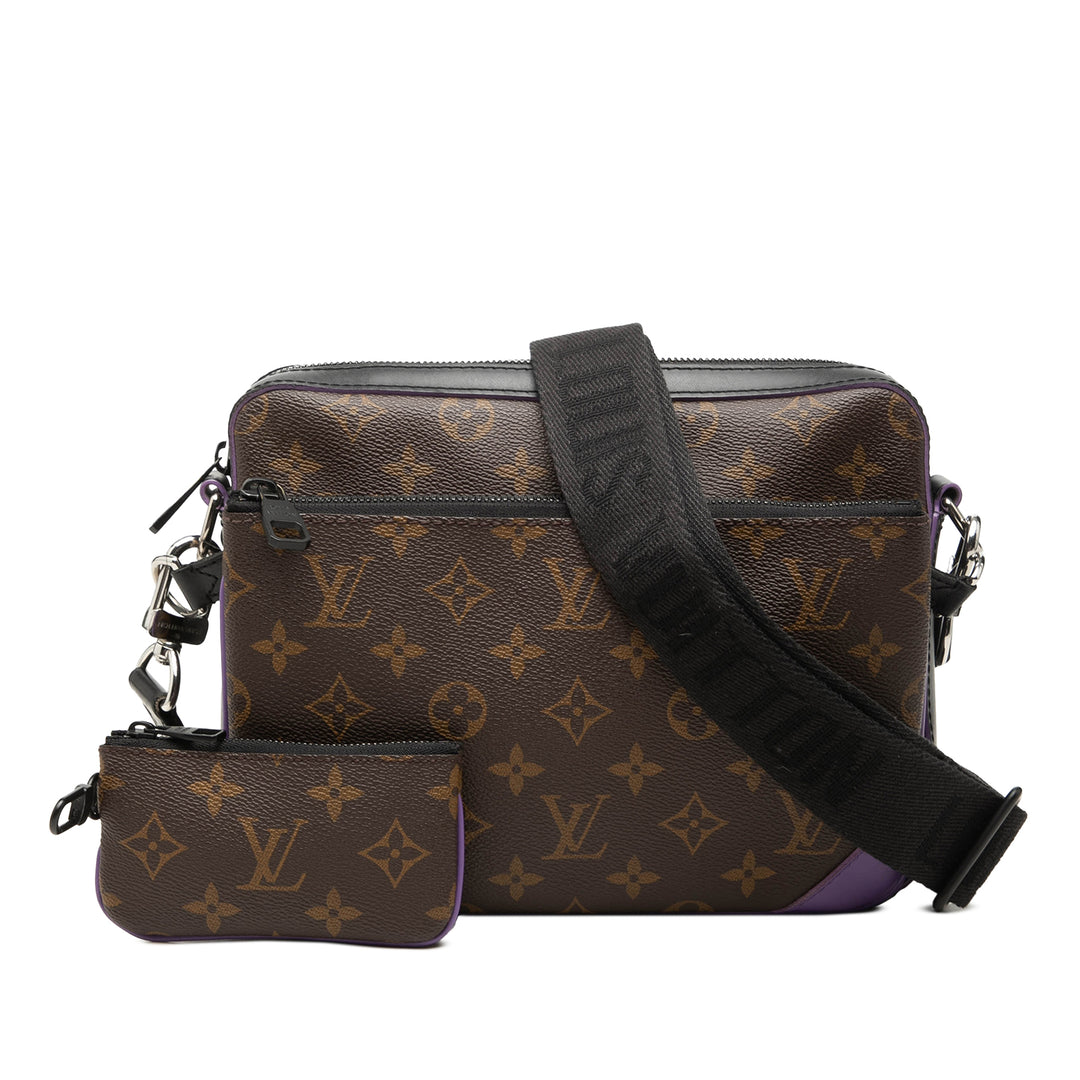Macassar Trio Messenger Monogram Marron