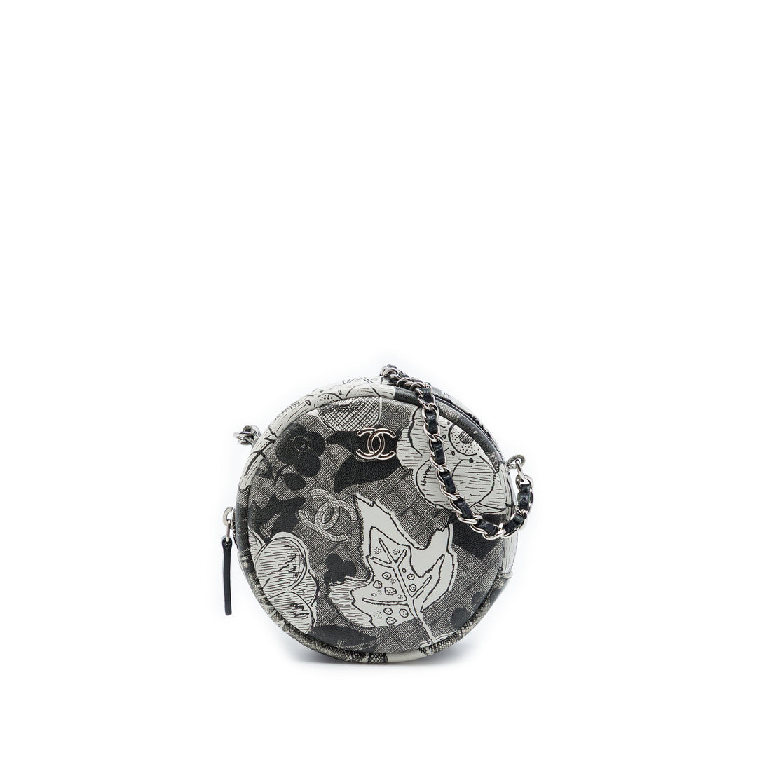 Chanel CC Cuir de veau Rond Pochette avec chaîne