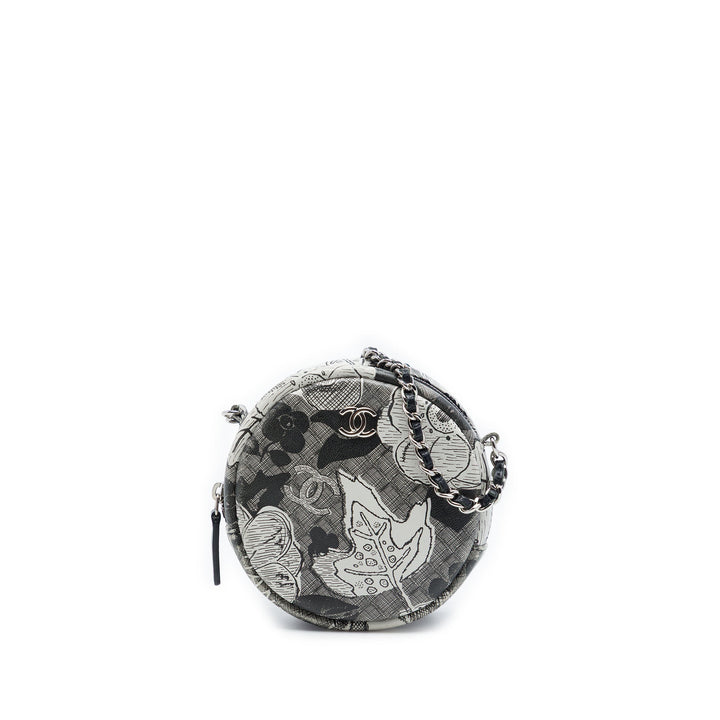 Chanel CC Cuir de veau Rond Pochette avec chaîne