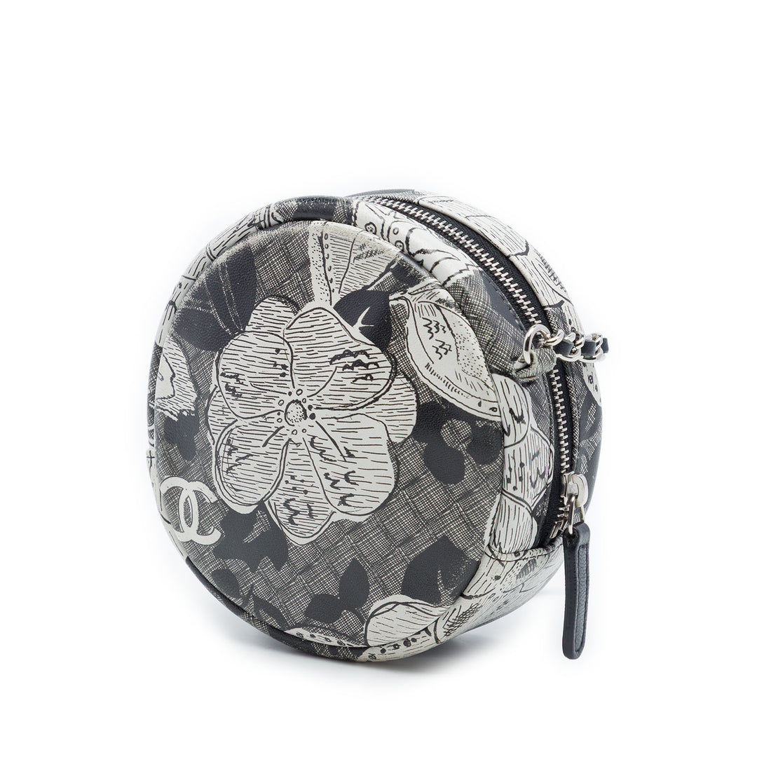 Chanel CC Cuir de veau Rond Pochette avec chaîne