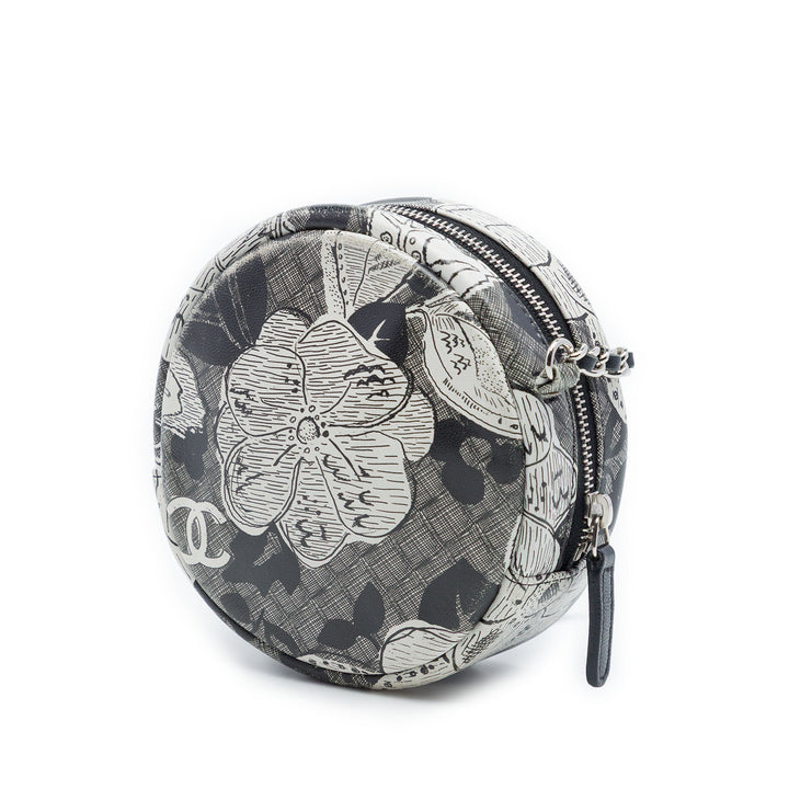 Chanel CC Cuir de veau Rond Pochette avec chaîne