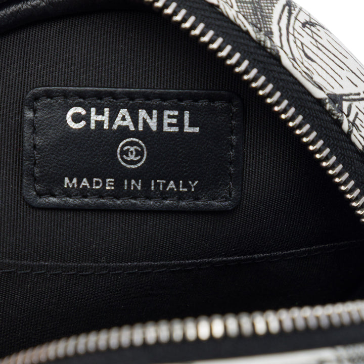 Chanel CC Cuir de veau Rond Pochette avec chaîne