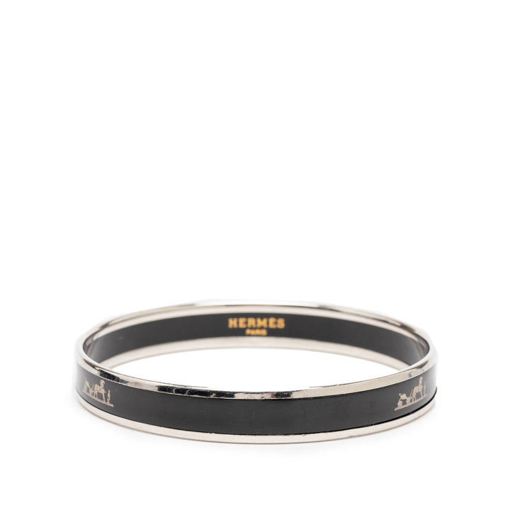 Hermès Narrow Caleche Émail Bangle 62
