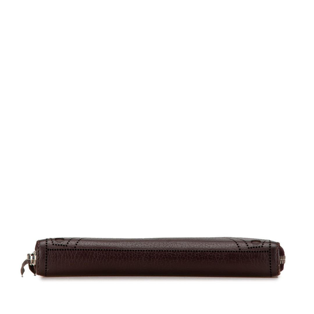 Motocross Blackout Leather Zip Around Wallet Brown - Gaby Paris