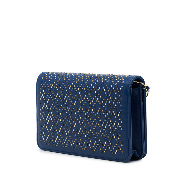 Chanel Sac bandoulière CC clouté Wallet on Chain Cuir d'agneau Bleu – vue 2 – GABY PARIS