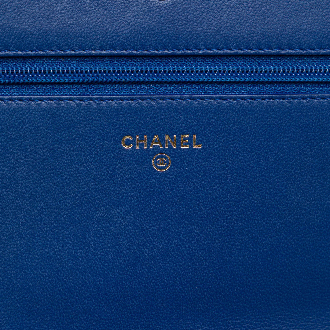 Chanel Sac bandoulière CC clouté Wallet on Chain Cuir d'agneau Bleu – vue 5 – GABY PARIS