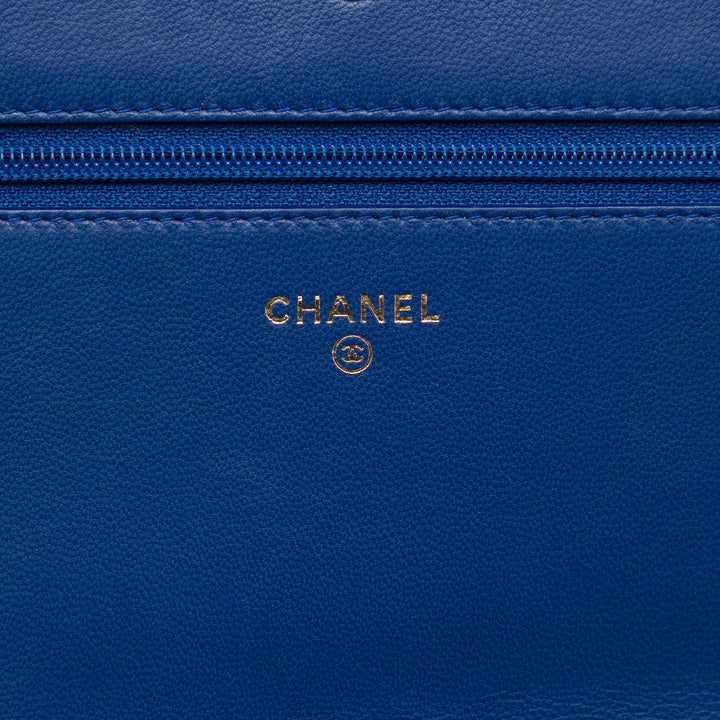 Chanel Sac bandoulière CC clouté Wallet on Chain Cuir d'agneau Bleu – vue 5 – GABY PARIS