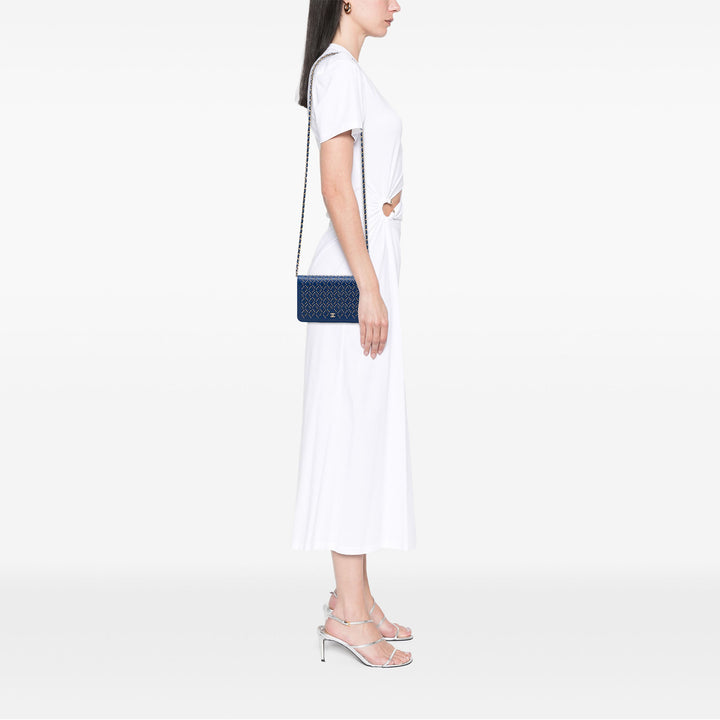 Chanel Sac bandoulière CC clouté Wallet on Chain Cuir d'agneau Bleu – vue 6 – GABY PARIS